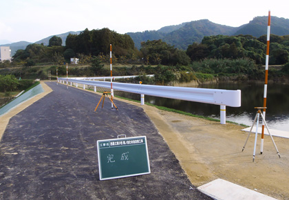 塩崎組の工事写真　庵ノ池ため池回収工事